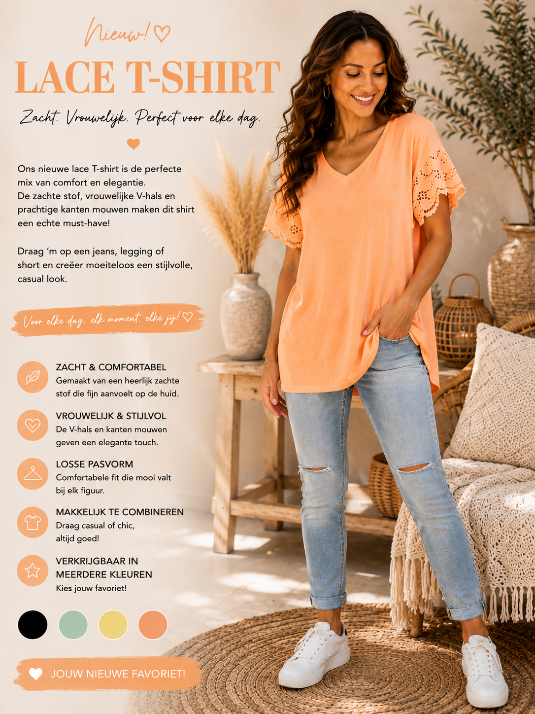 π Lace T-shirt β vrouwelijk & heerlijk comfortabel