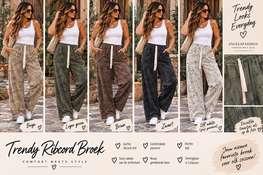 Trendy Ribcord Broek – Jouw nieuwe favoriet voor elk seizoen! Met witte touwtjes