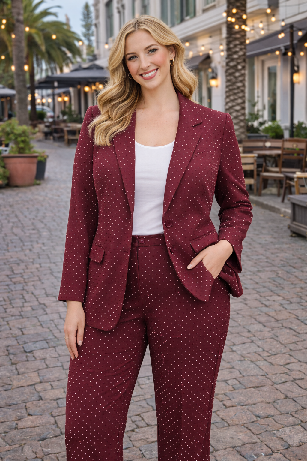 Broek met blazer glitter