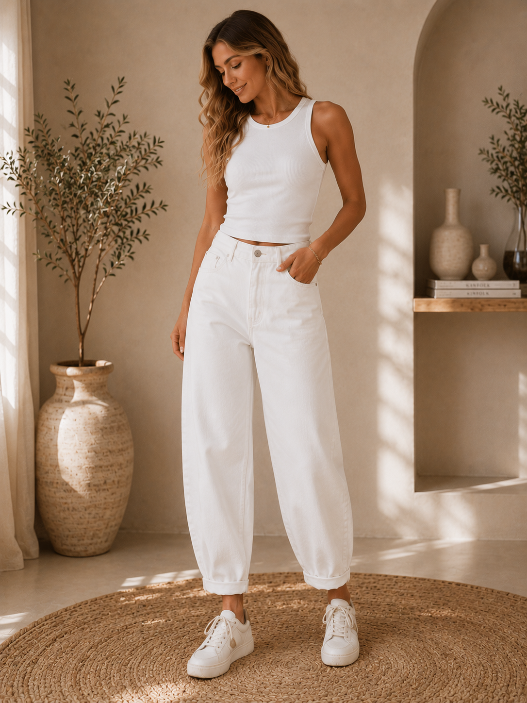 ✨ Trendy Balloon Jeans met Glitter Detail