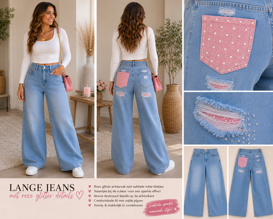 👖✨ Wide Leg Jeans – Sparkle Edition