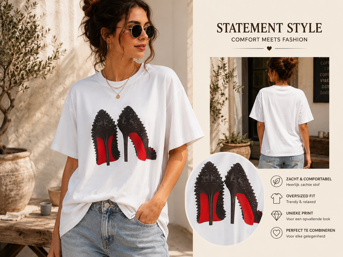 Uniek Dames T-shirt met Print