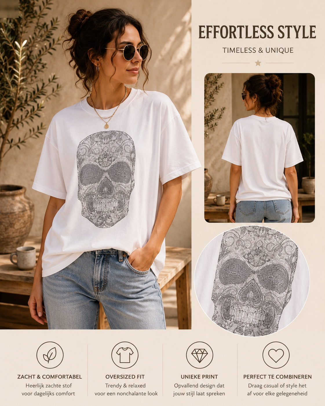 Uniek Dames T-shirt met Print