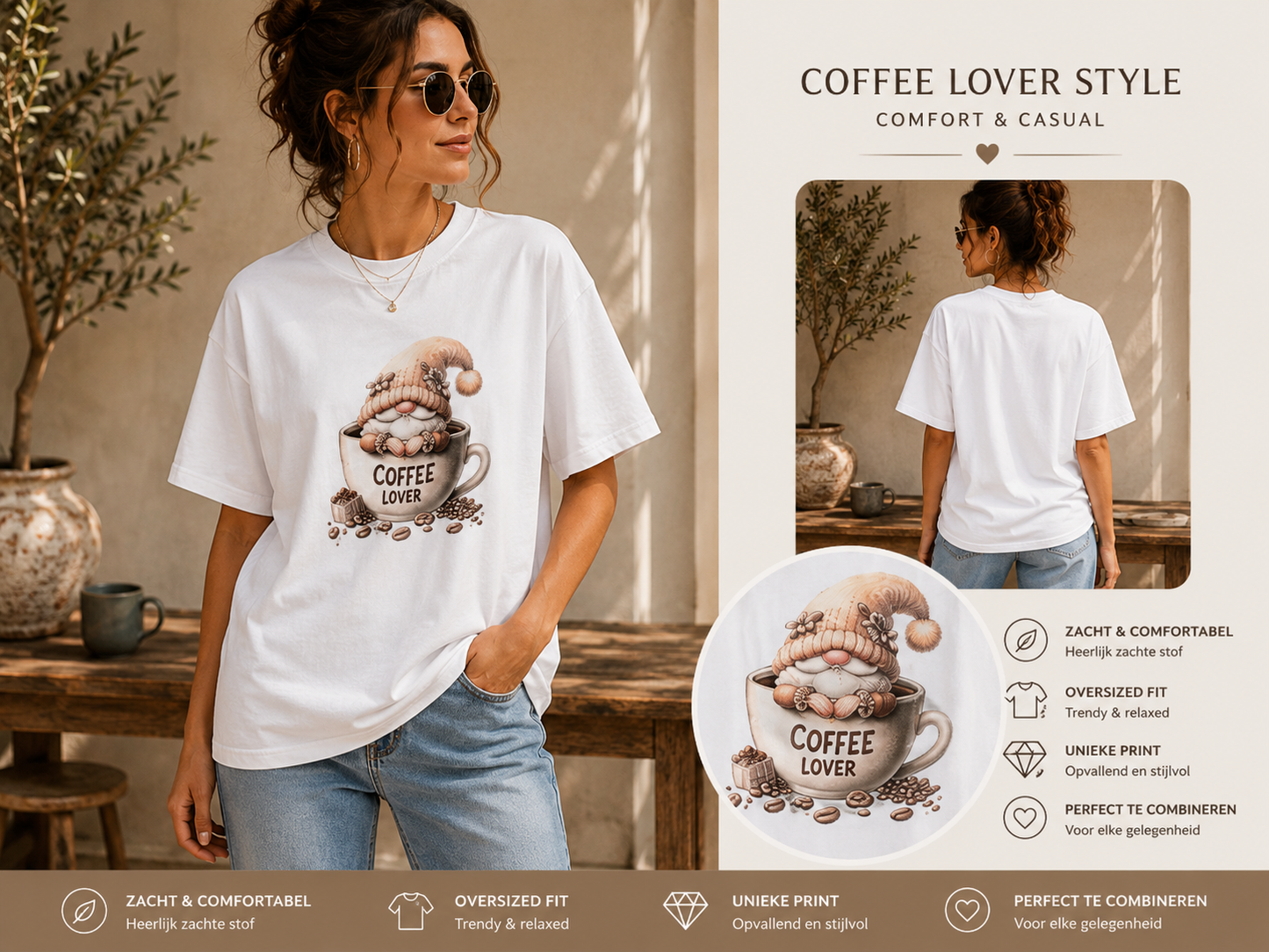 Uniek Dames T-shirt met Print