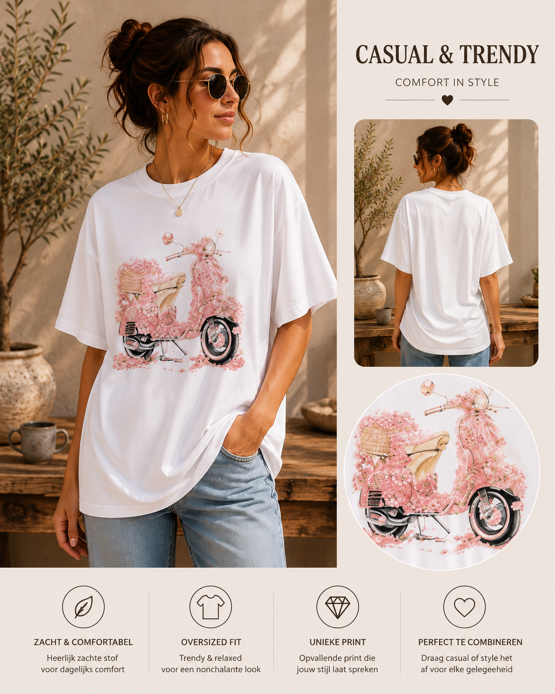 Uniek Dames T-shirt met Print