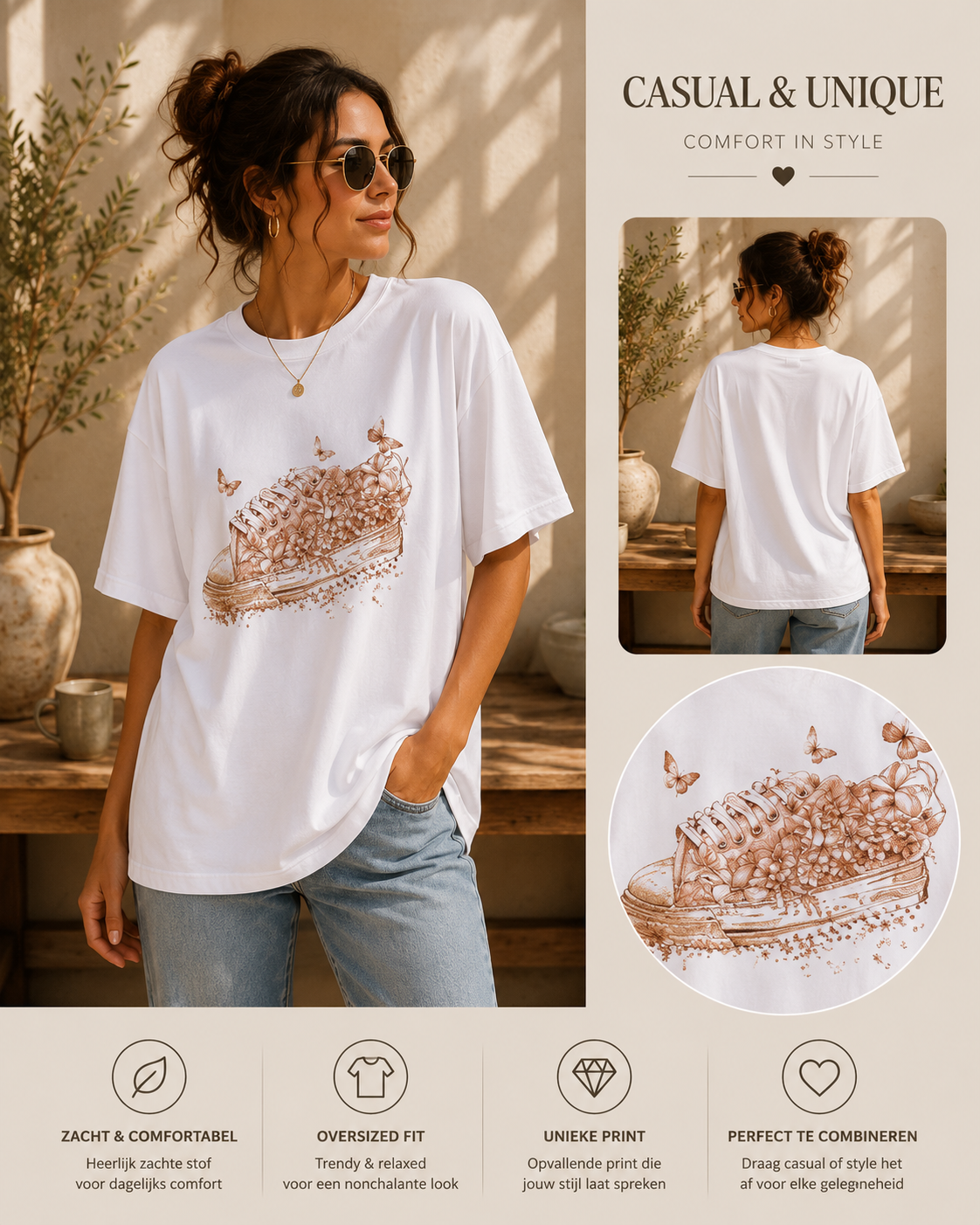 Uniek Dames T-shirt met Print