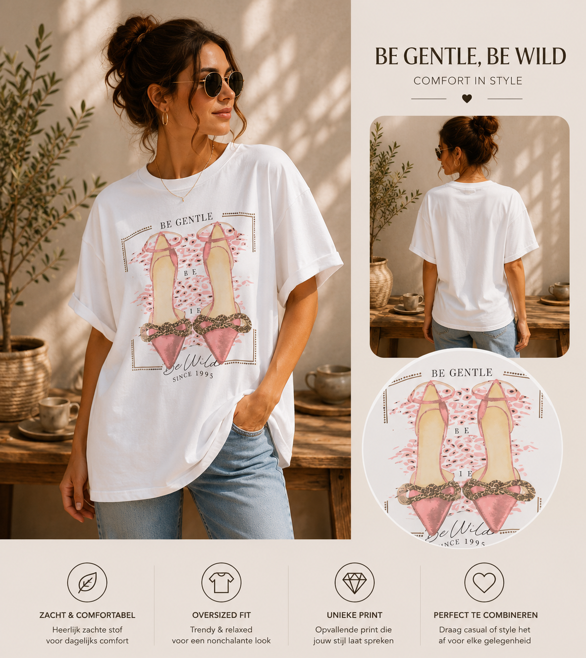 Uniek Dames T-shirt met Print