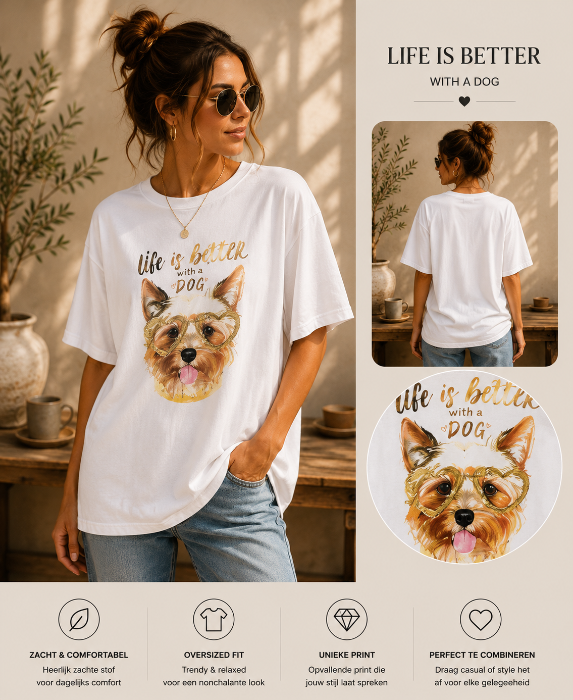 Uniek Dames T-shirt met Print