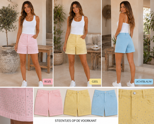 Sparkle Zomershort – Verkrijgbaar in 3 Trendkleuren ✨