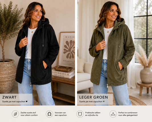 De perfecte suede jas met capuchon – stijlvol én comfortabel!