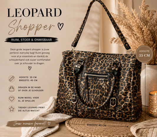👜 Grote Leopard Shopper – stijlvol én lekker ruim!