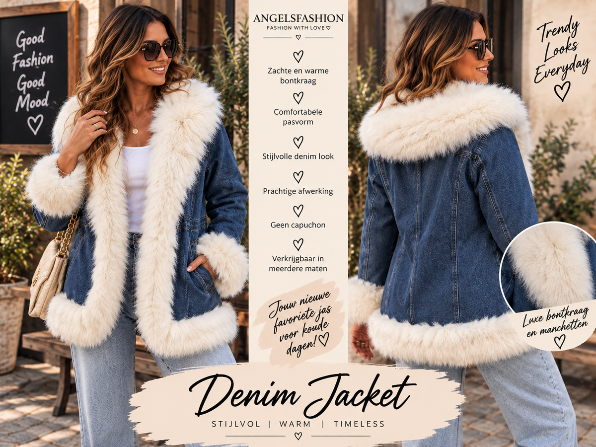 Denim Jacket met Luxe Bont
