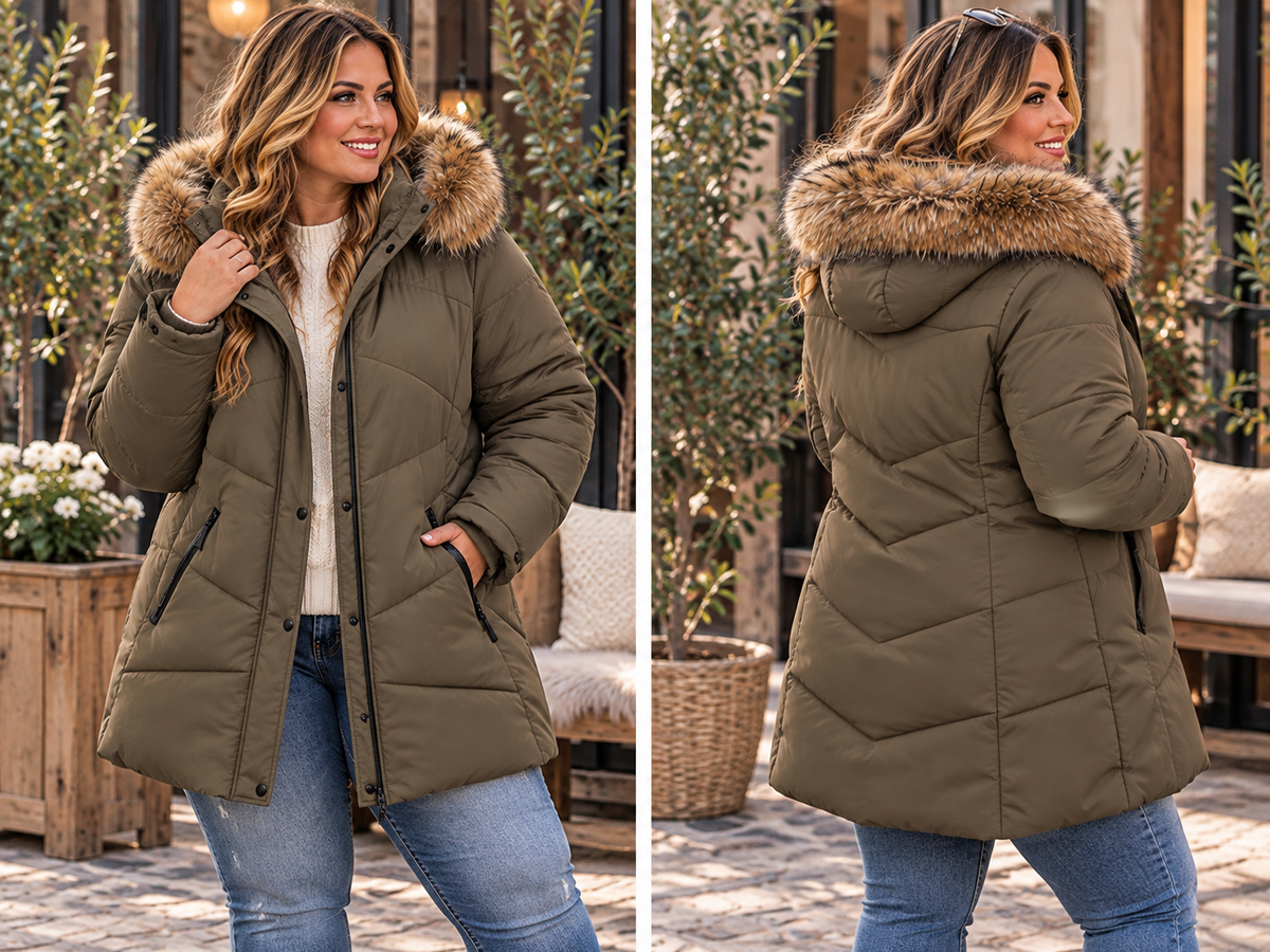 Warme winterjas met luxe bontkraag – stijlvol én comfortabel