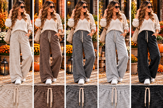 Heerlijke gemêleerde wide-leg broek – comfortabel & stijlvol