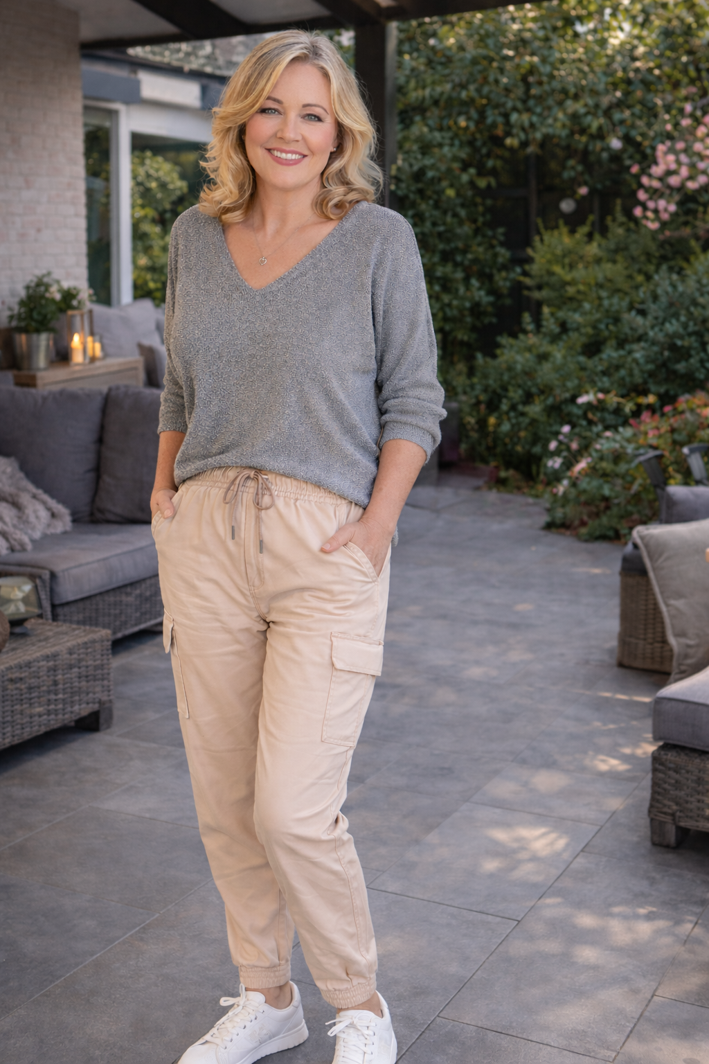Nep leren broek